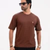 Men’s Retro Comfy Drop Shoulder T-Shirt, Color: Dark Oak - Thumbnail Image 5