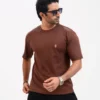 Men’s Retro Comfy Drop Shoulder T-Shirt, Color: Dark Oak - Thumbnail Image 3