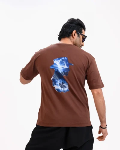 Men’s Retro Comfy Drop Shoulder T-Shirt, Color: Dark Oak