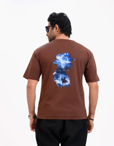 Men’s Retro Comfy Drop Shoulder T-Shirt, Color: Dark Oak