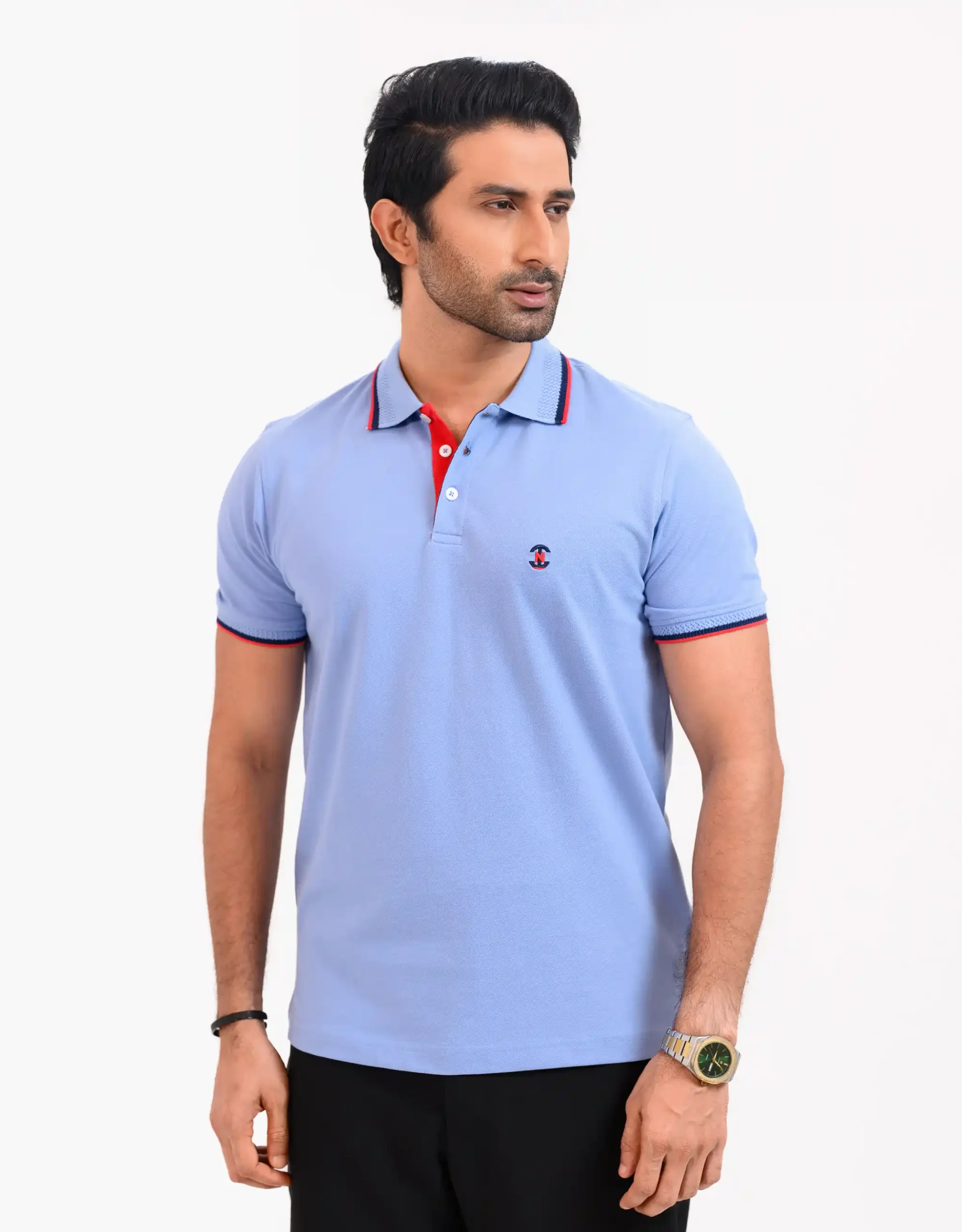 Men’s Urban Edge Polo Shirt, Color: Cloud Blue - Image 3