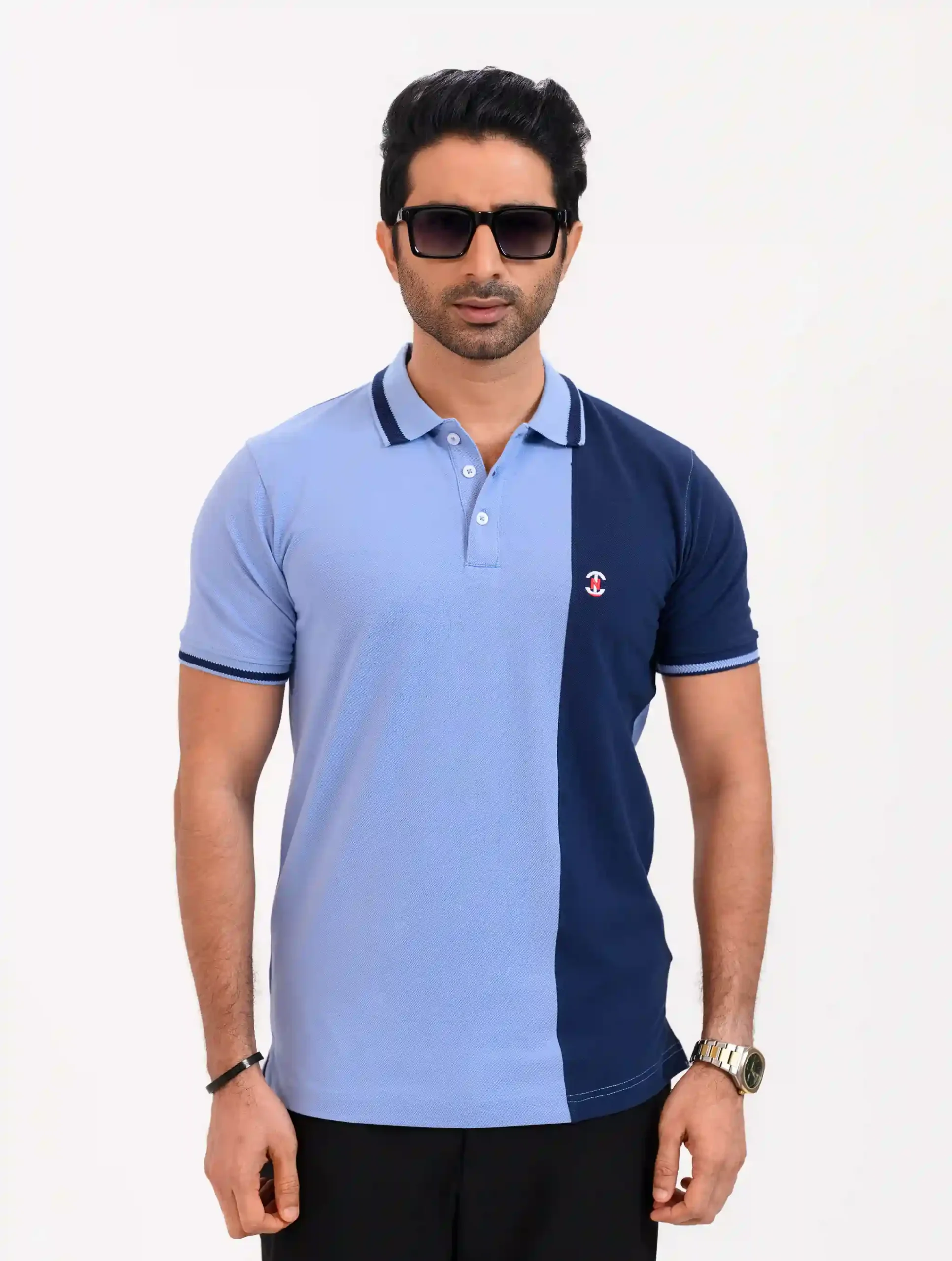 Designer Edition _ Men’s Urban Flow Polo Shirt, Color: Sky Mist/Sapphire - Image 3