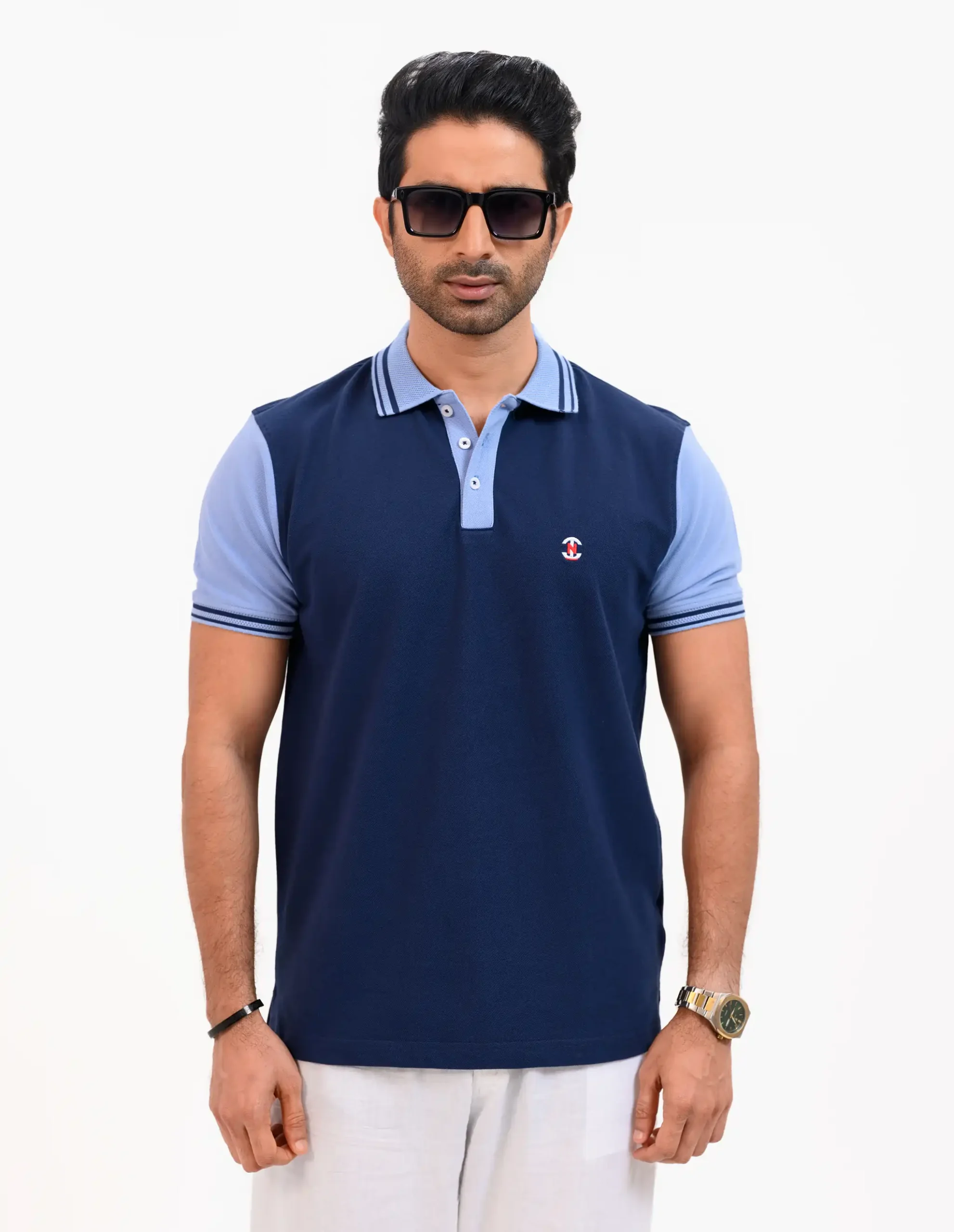 Designer Edition _ Men’s Urban Flow Polo Shirt, Color: Twilight Blue/Arctic Blue - Image 3