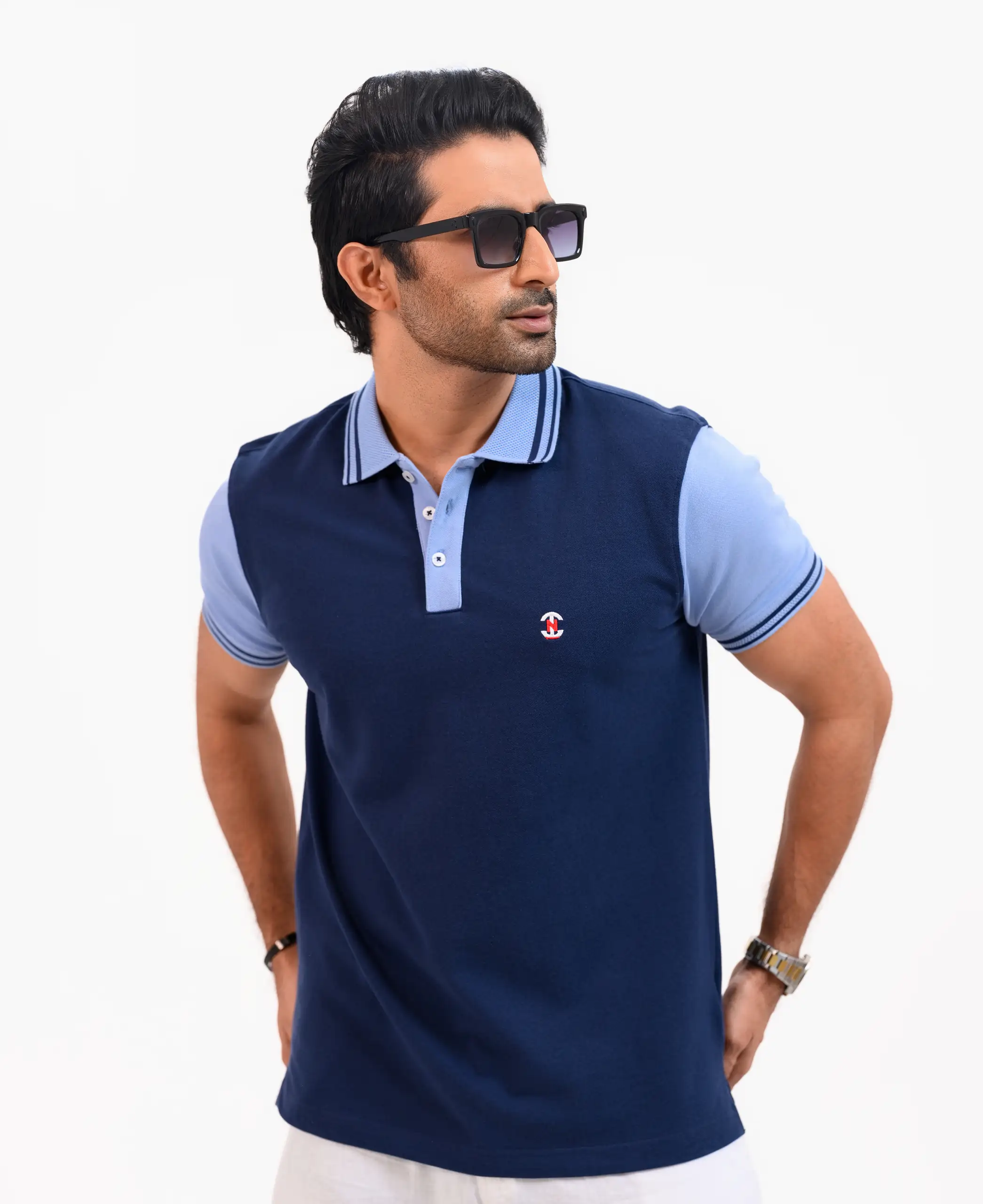 Designer Edition _ Men’s Urban Flow Polo Shirt, Color: Twilight Blue/Arctic Blue - Image 2
