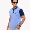Designer Edition _ Men’s Urban Flow Polo Shirt, Color: Sky/Navy - Thumbnail Image 1