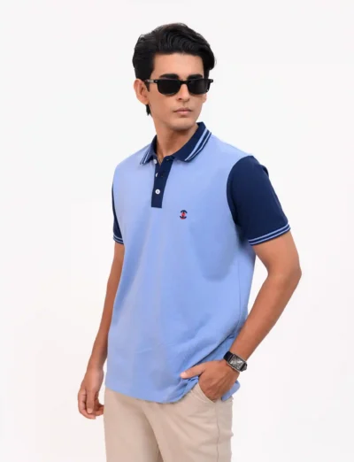 Designer Edition _ Men’s Urban Flow Polo Shirt, Color: Sky/Navy