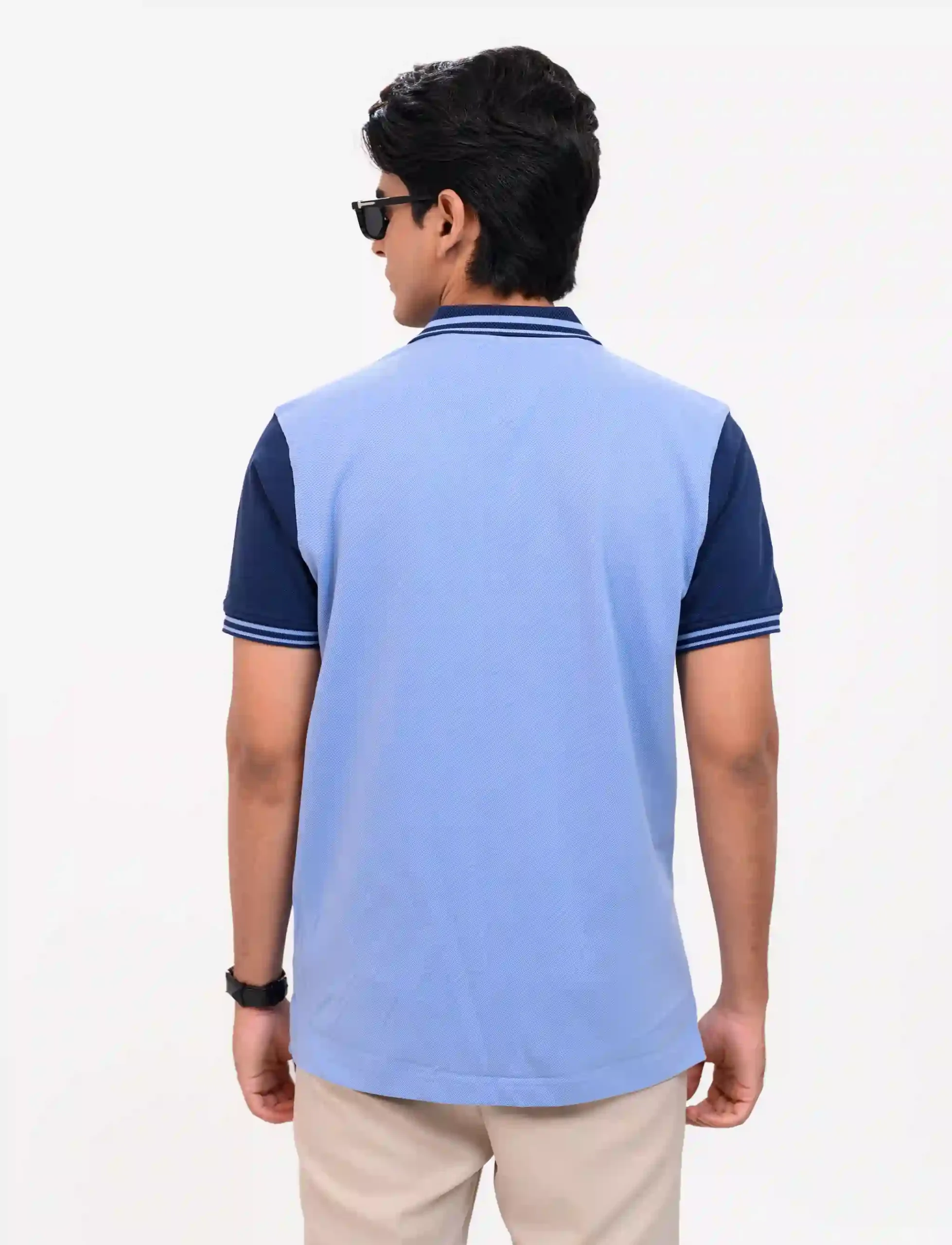 Designer Edition _ Men’s Urban Flow Polo Shirt, Color: Sky/Navy - Image 4
