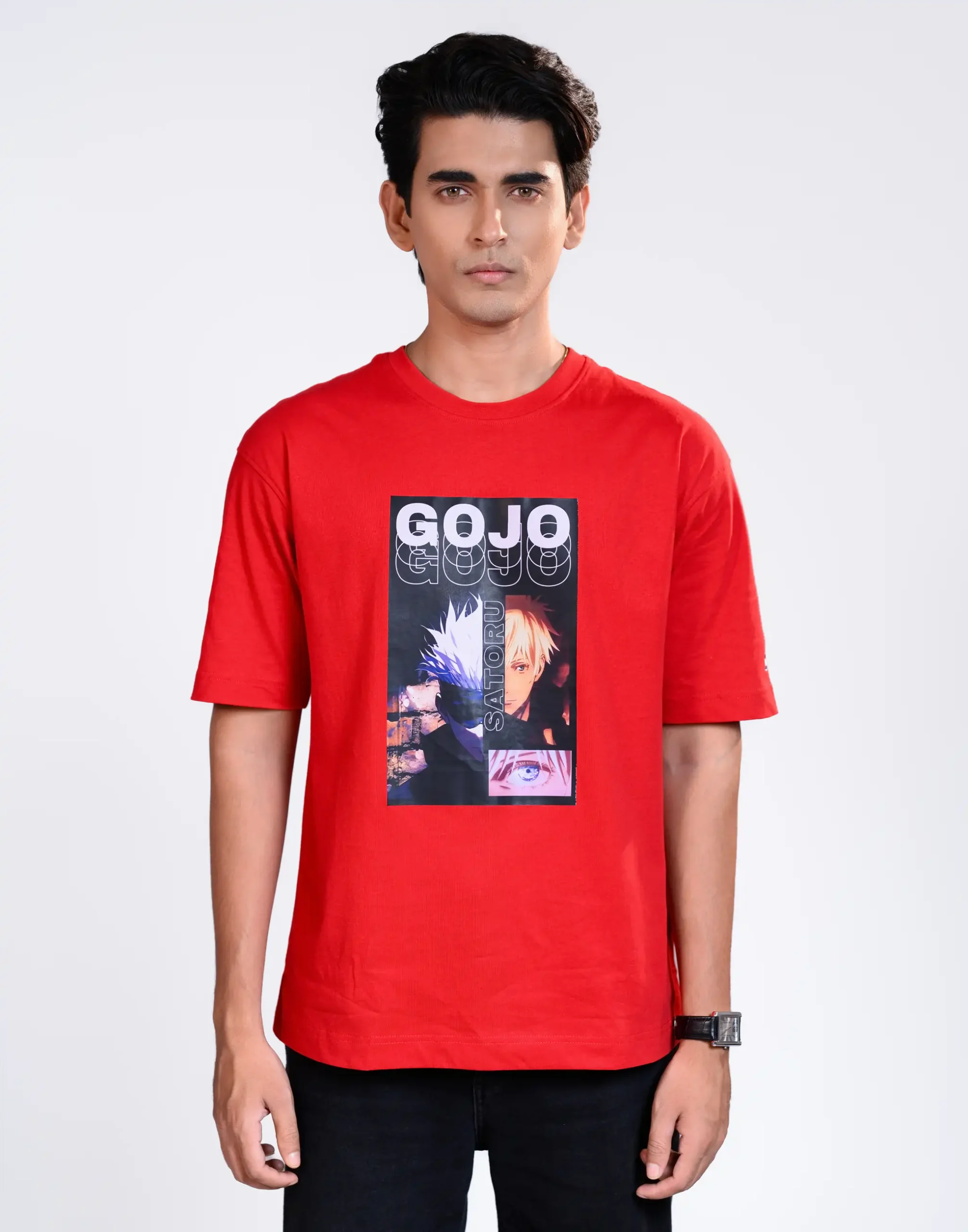 Men’s Retro Comfy Drop Shoulder T-Shirt, Color: Garnet Red - Image 3
