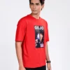 Men’s Retro Comfy Drop Shoulder T-Shirt, Color: Garnet Red - Thumbnail Image 2