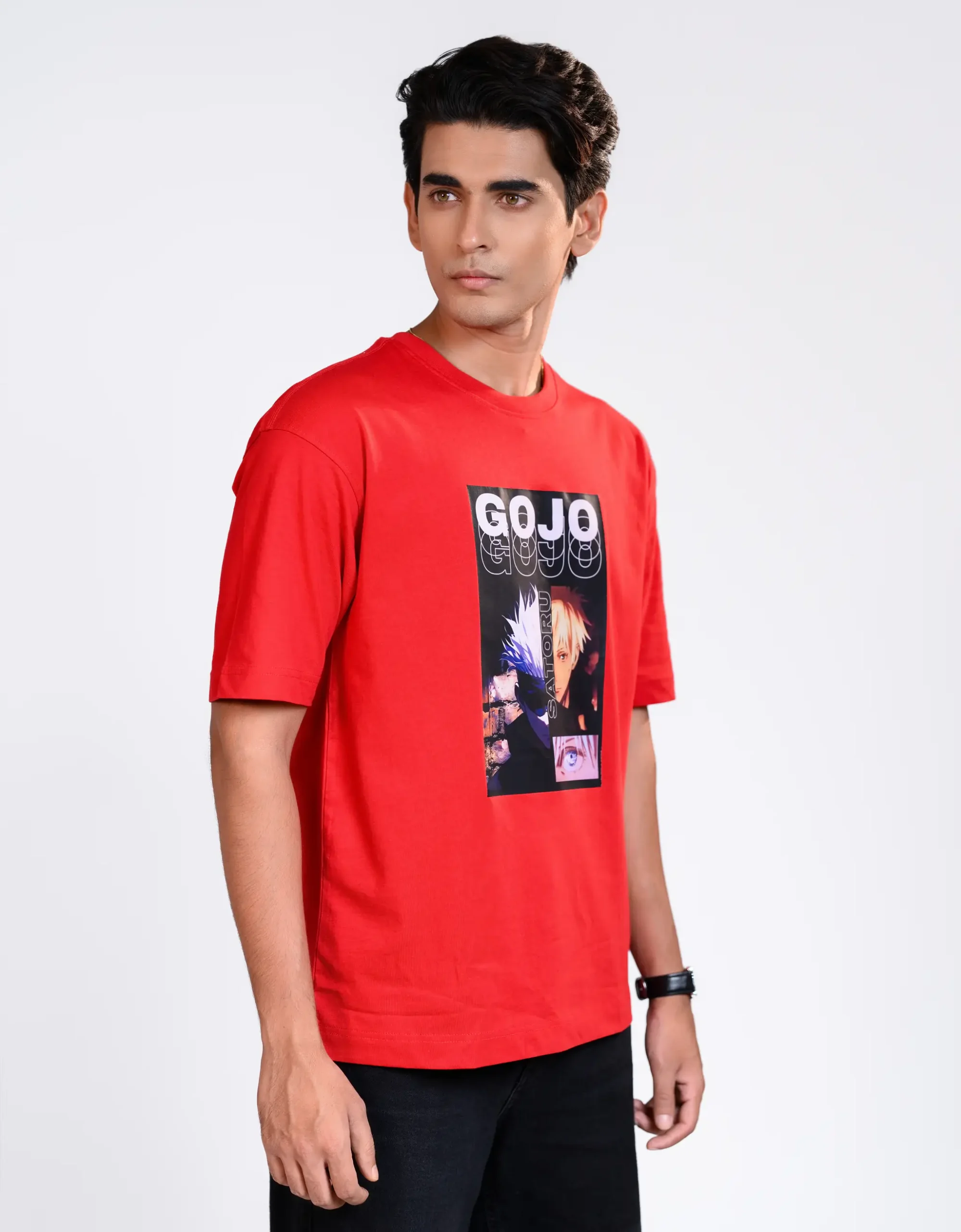 Men’s Retro Comfy Drop Shoulder T-Shirt, Color: Garnet Red - Image 2