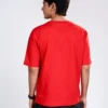 Men’s Retro Comfy Drop Shoulder T-Shirt, Color: Garnet Red - Thumbnail Image 4