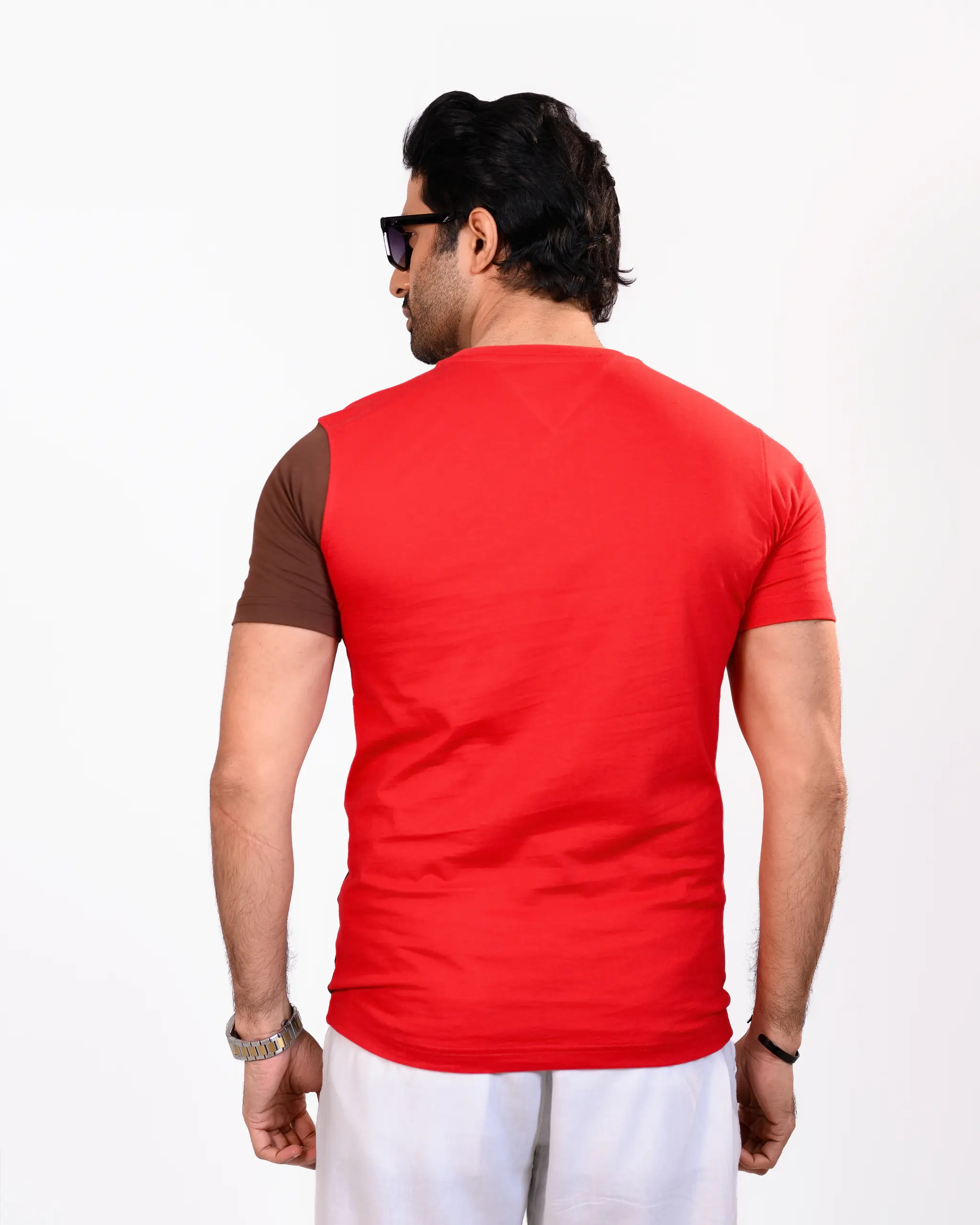 Designer Edition _ Men’s City Vibe Cotton T-Shirt, Color: Crimson/Espresso - Image 4